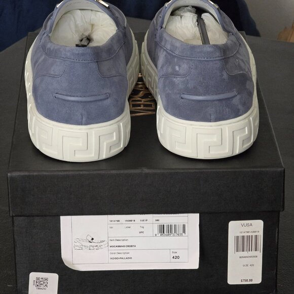 $795 MSRP- Versace Men\'s Suede Moccasins, Size EU 42-  100% Authentic NIB main image 12
